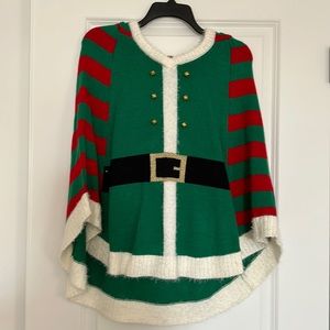 EUC Christmas elf poncho